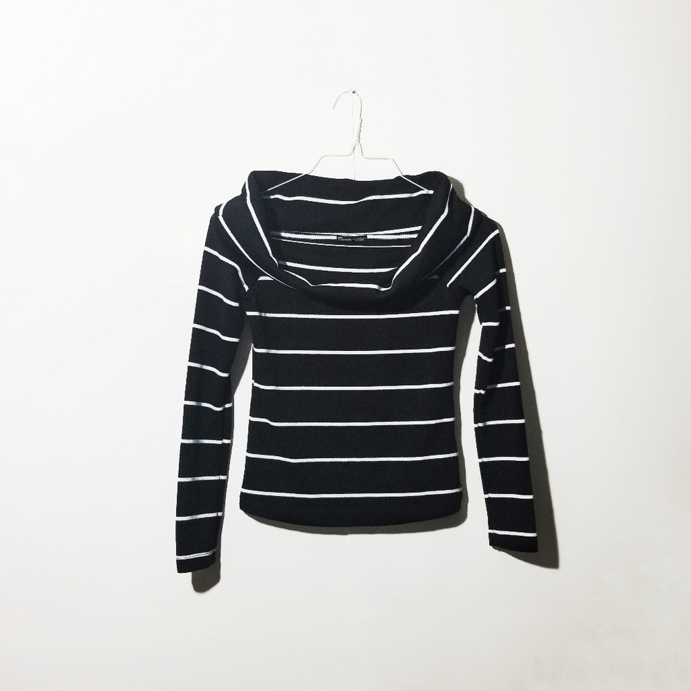 Zara | Black & White Striped Off Shoulder Sweater